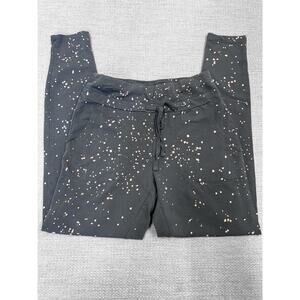 Bobi LA Legging Pant Drawstring Pull On Gray w/ Pinkish Paint Splatter Detail XS